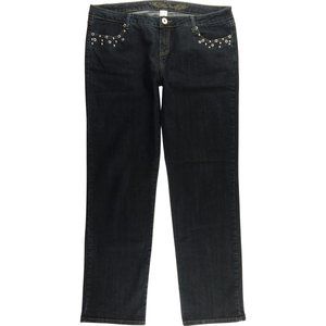 Shorty Straight Black Jeans Plus 25 Grommets C881
